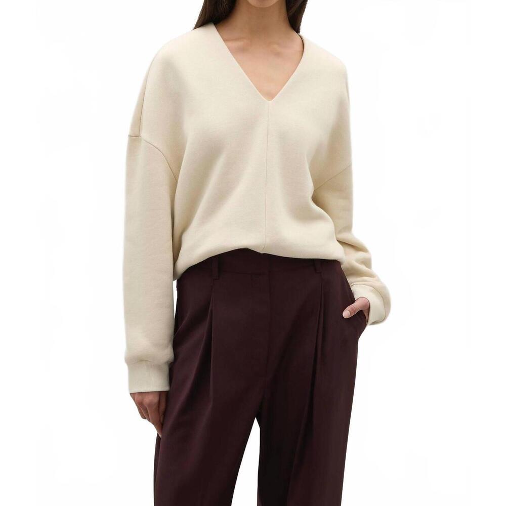 NEW A.EMERY willis long sleeve sweatshirt in bone